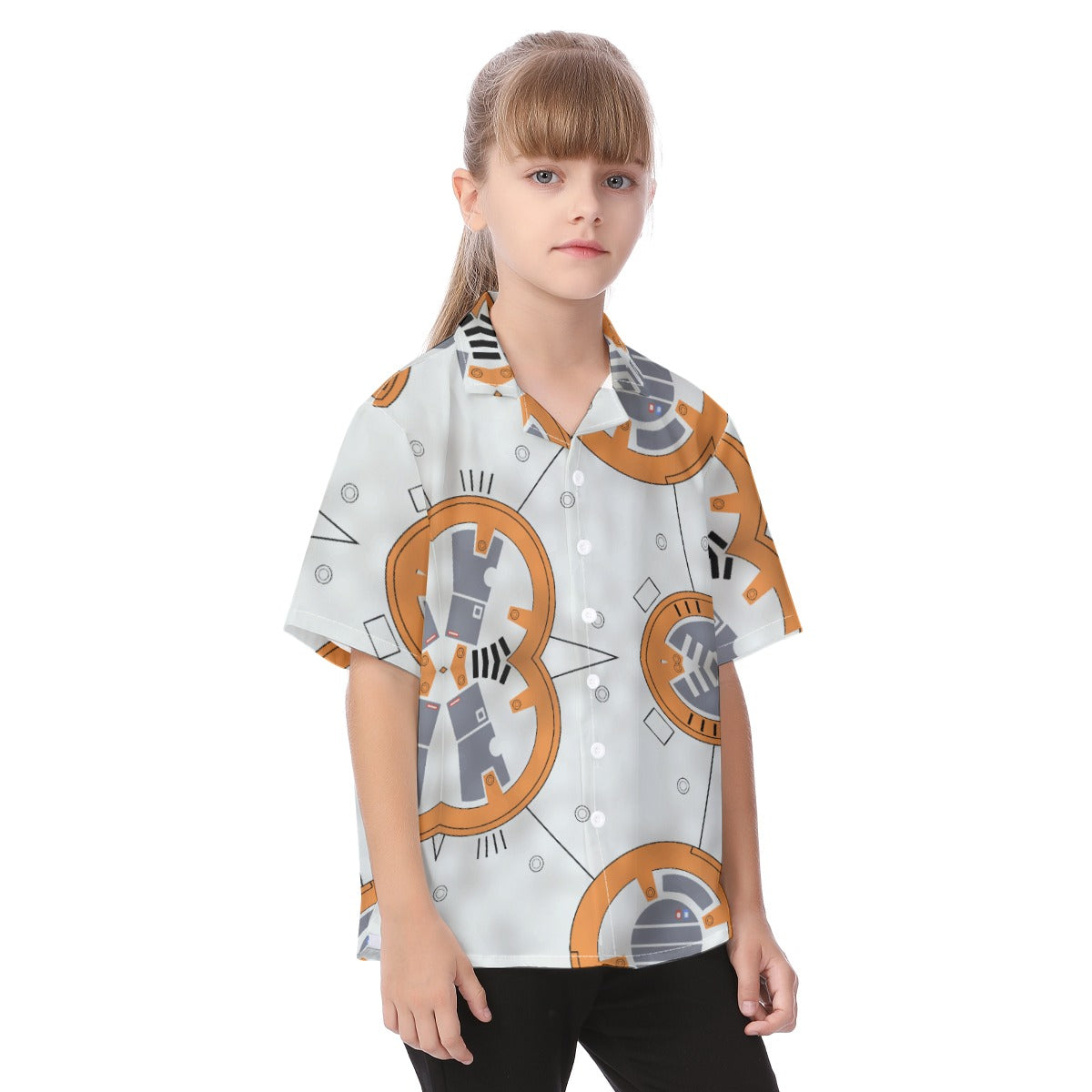 Little Round Droid - Kid's Hawaiian Button Up Shirt
