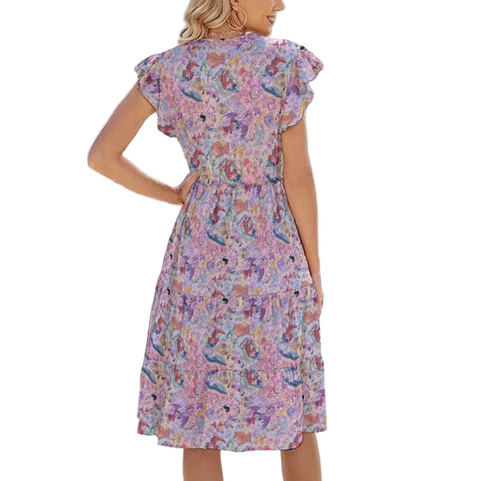 Magical Fantasia Symphony - Women's Tiered Pocket Midi Dress