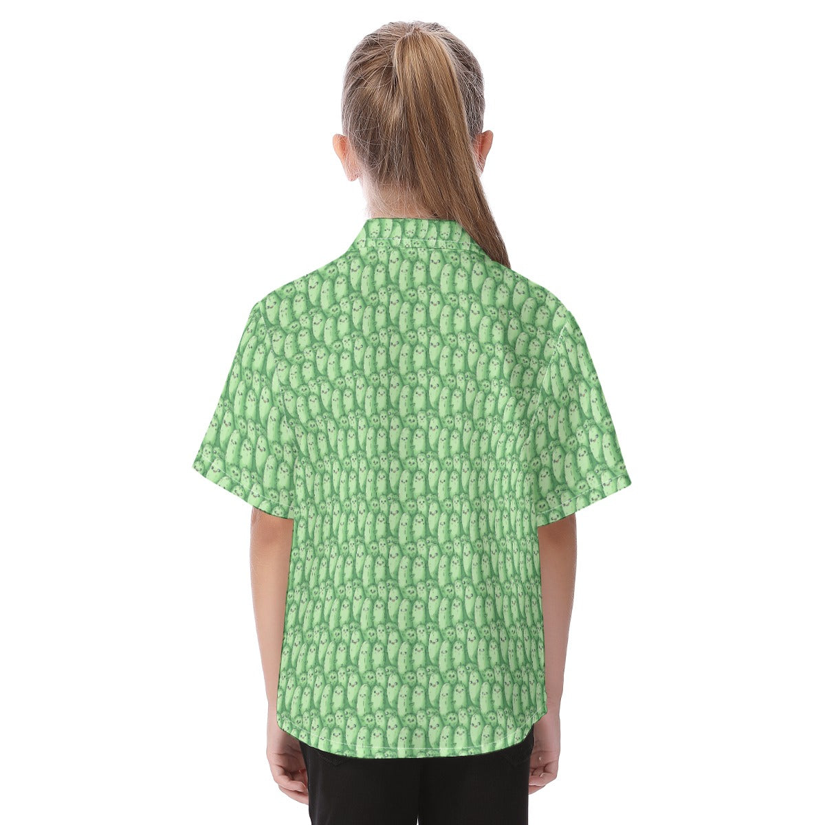 Kawaii Pickle Party - Kid's Hawaiian Button Up Shirt