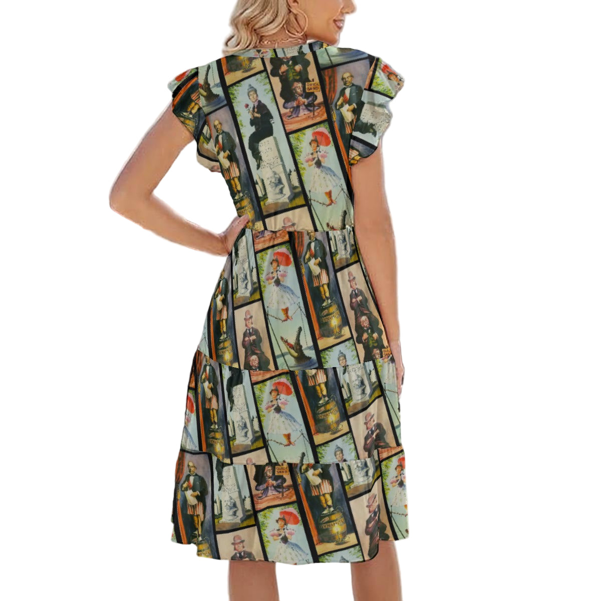 Stretch Room Portraits - Women's Tiered Pocket Midi Dress