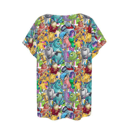 Monster Mayhem Sketched - Women’s Relaxed Fit Scoop Tee