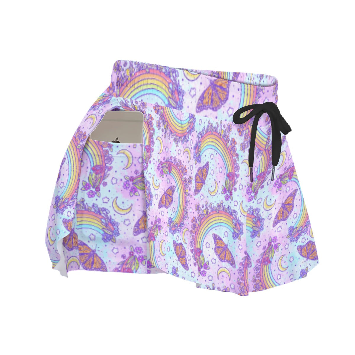 Monarch Butterflies & Rainbows - Women's Flowy Pocket Shorts
