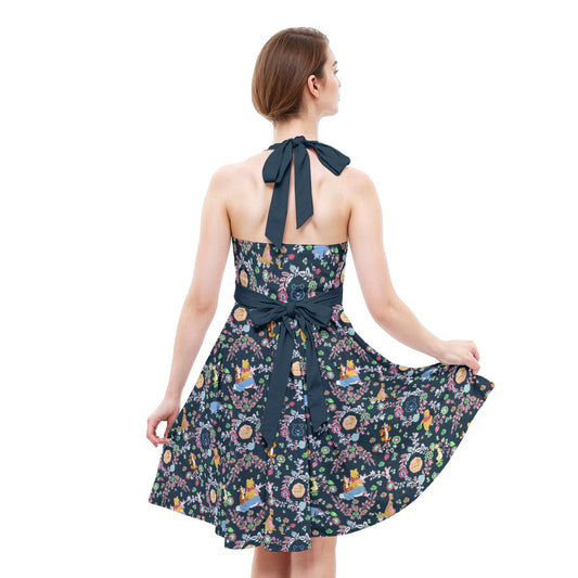 Garden Whimsy - Hundred Acre Blooms - Women's Halter Vintage Pocket Dress