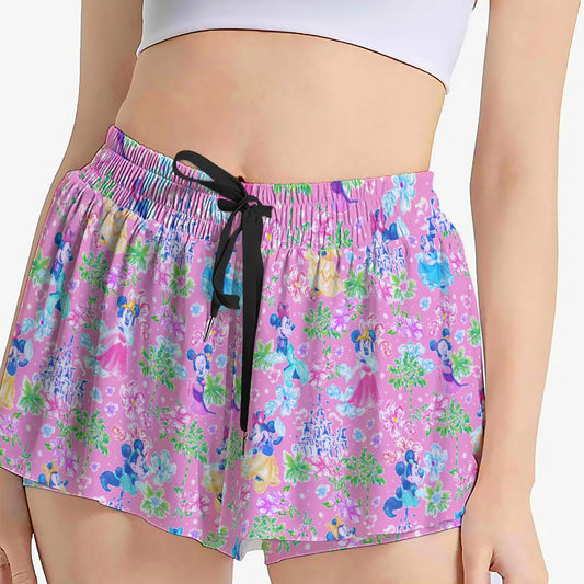 Princess Palm Party - Women's Flowy Pocket Shorts