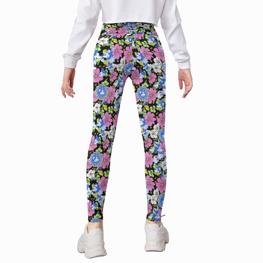 Garden Whimsy - Vintage Mouse Romance - Kid's Leggings