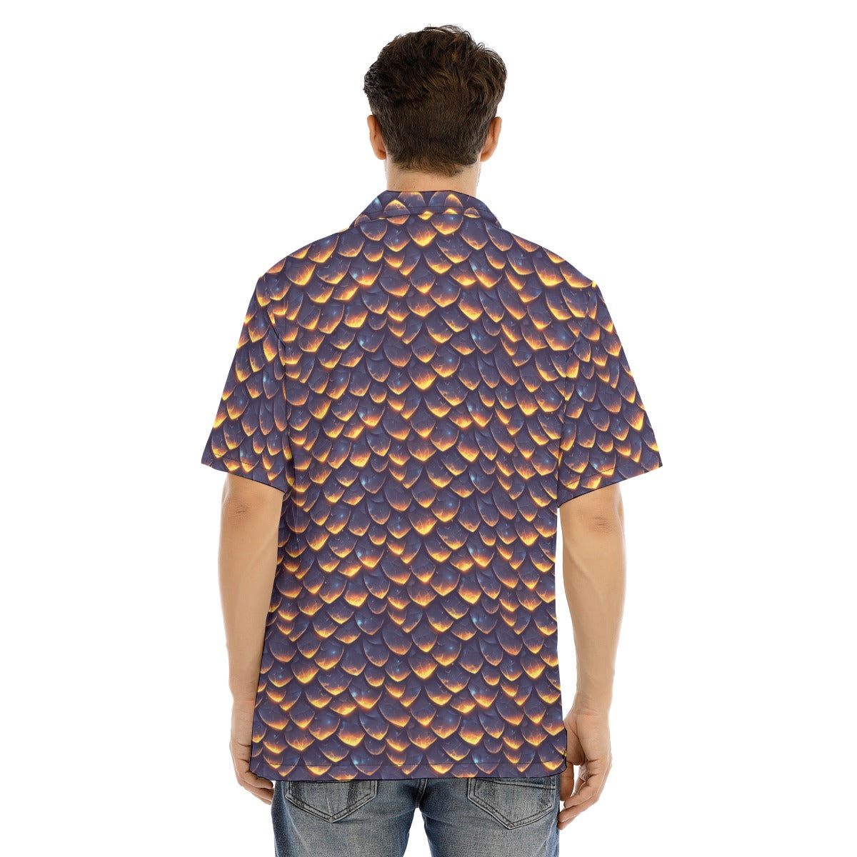 Animal Print - Dragon - Men's Hawaiian Button Up Shirt