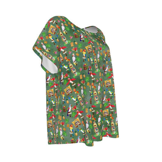 Orange Bird & Tiki Friends - Women’s Relaxed Fit Scoop Tee