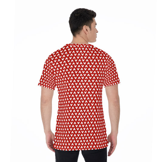 Playful Polka Dot Ears Red - Men's Short Sleeve T-Shirt