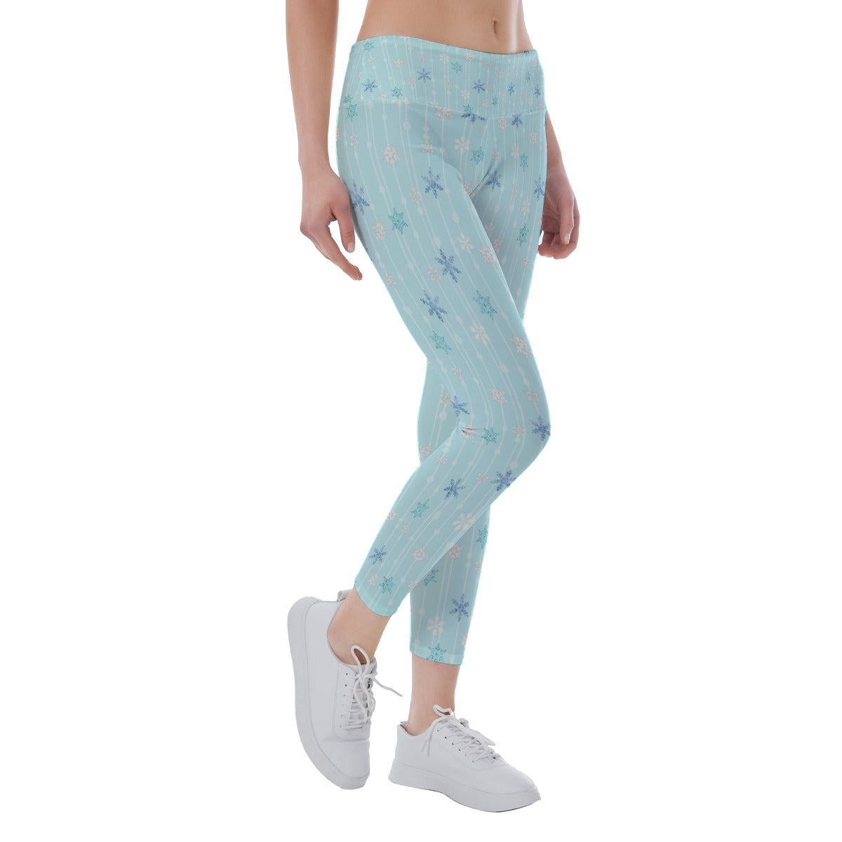 Ice Queen Snowflake Pattern - Women's Yoga Leggings