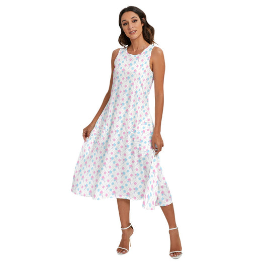 Pickleball Court Spin - Women’s Diagonal Pocket Midi Dress