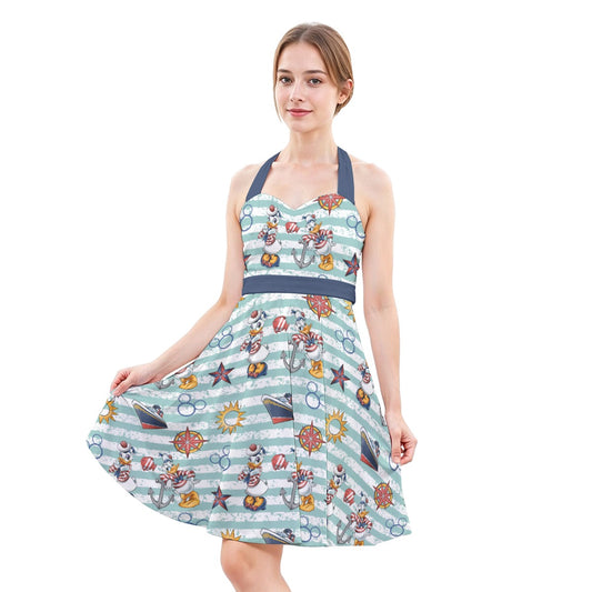 Sailor Duo on Deckaisy - Women's Halter Vintage Pocket Dress