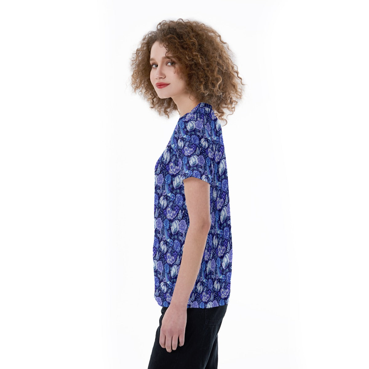 Fairytale Florals – Royal Ball - Women's Short Sleeve V-Neck T-Shirt