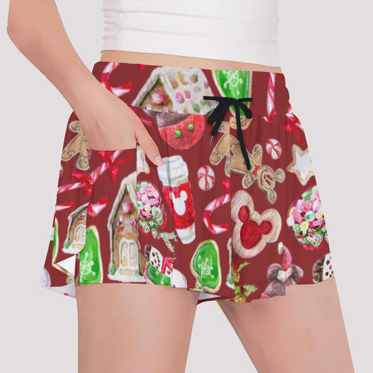 Christmas Snack Goals - Girls’ Flowy Pocket Shorts