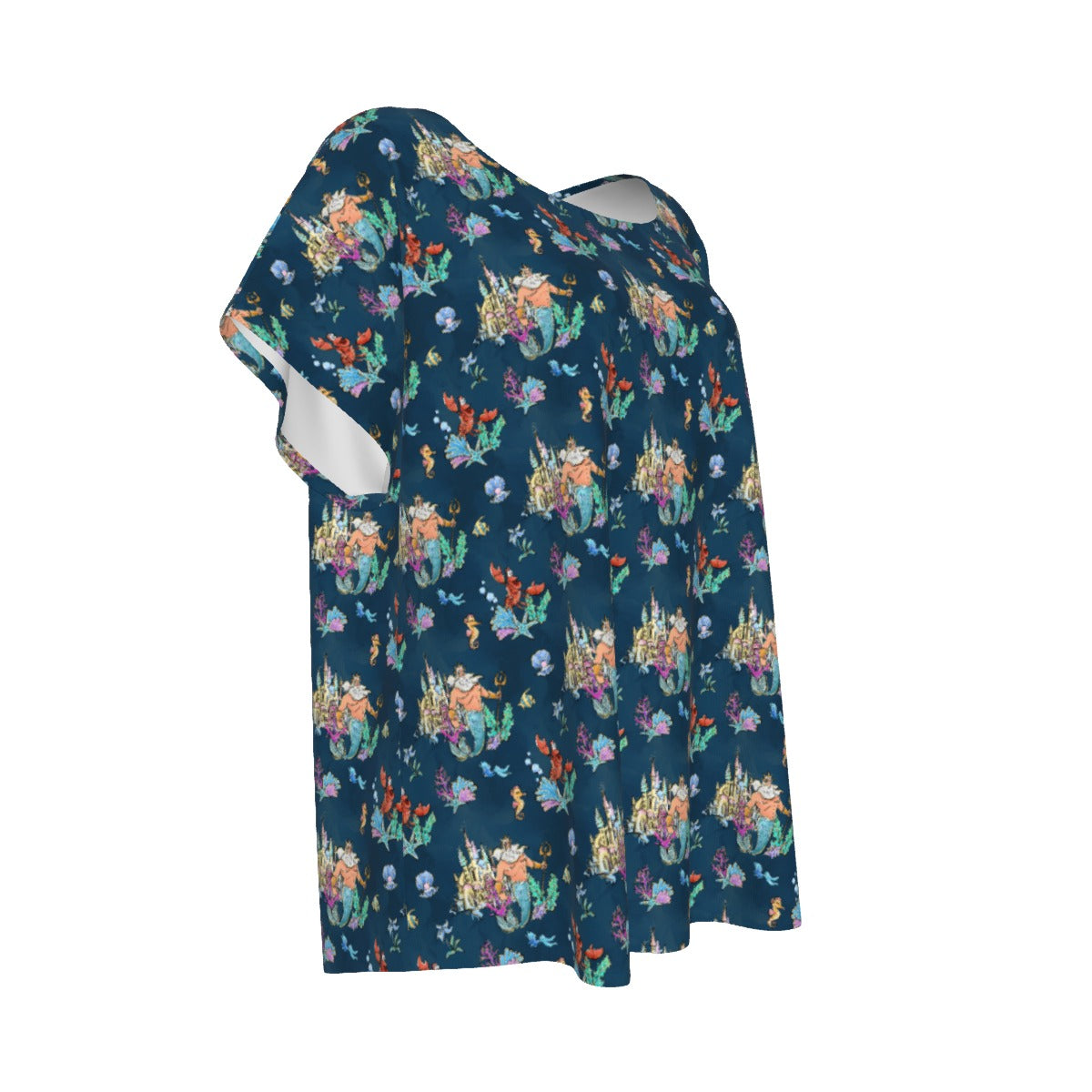 Whimsical Sea King and Crab - Women’s Relaxed Fit Scoop Tee