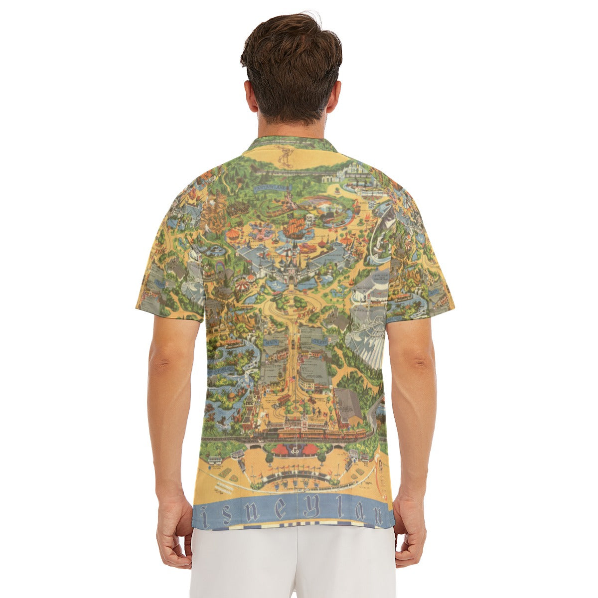Vintage Theme Park Map- Men's Polo Shirt