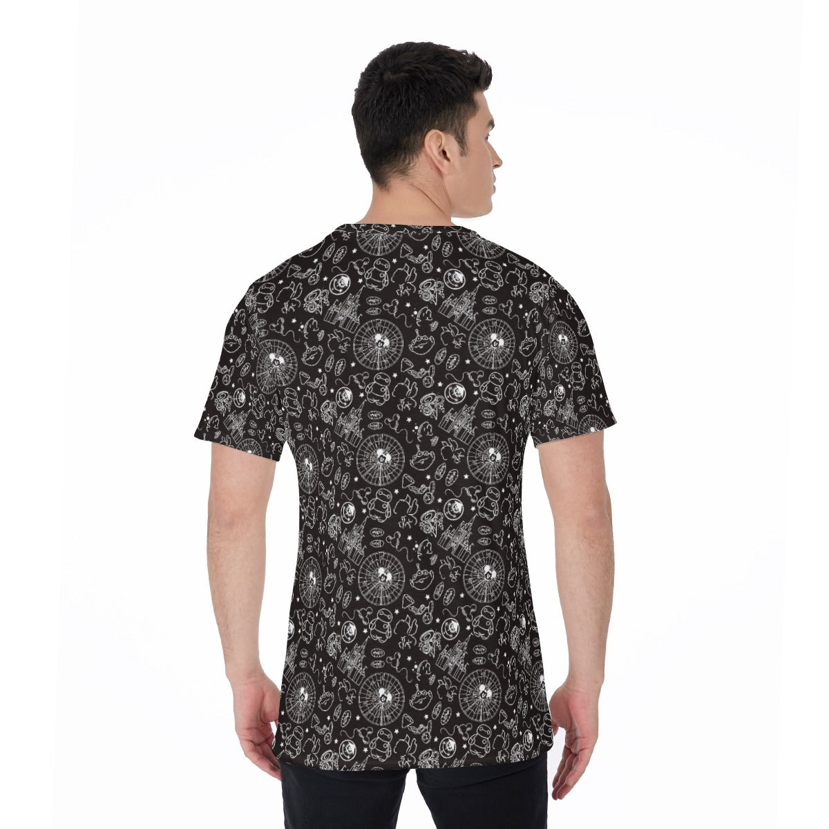 Monochrome Theme Park Icons - Men's Short Sleeve T-Shirt