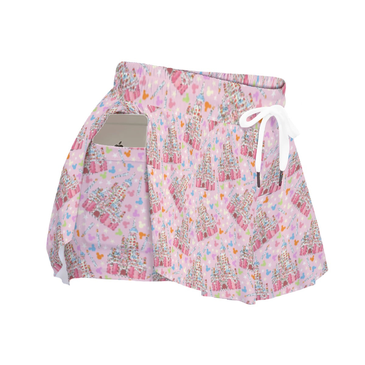 25th Birthday Cake Castle - Women's Flowy Pocket Shorts