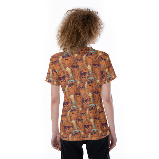 Retro Furry Friend Summer Vibes - Women's Short Sleeve V-Neck T-Shirt