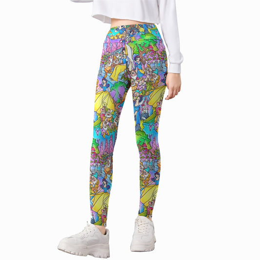 Fairest Princess Storybook Scenes - Kid's Leggings