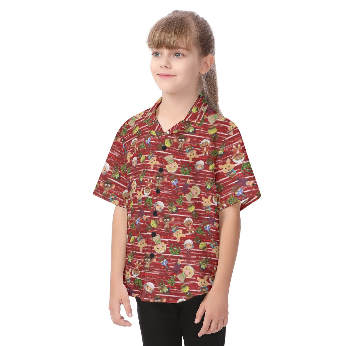 A Very Festive Puppet Christmas - Kid's Hawaiian Button Up Shirt