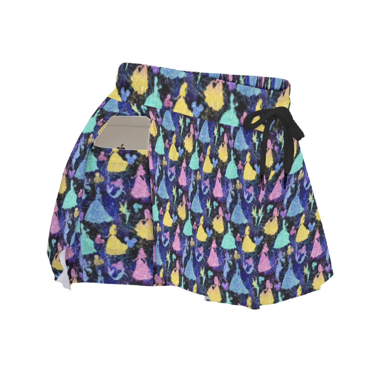 Princess Glitter Silhouettes - Women's Flowy Pocket Shorts