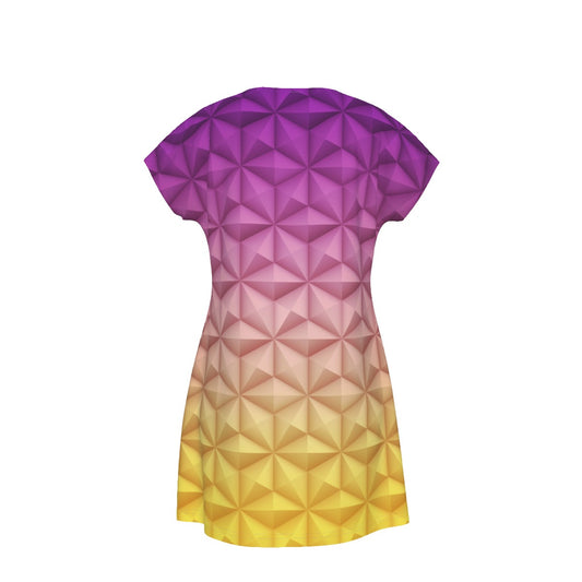 Geometric Spaceship Sphere - Women's T-Shirt Dress