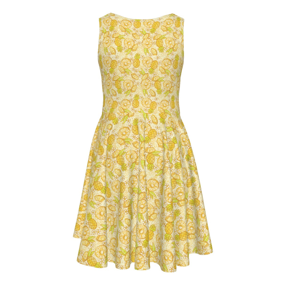 Summer Fruits - Pineapple - Kid's Sleeveless Skater Dress