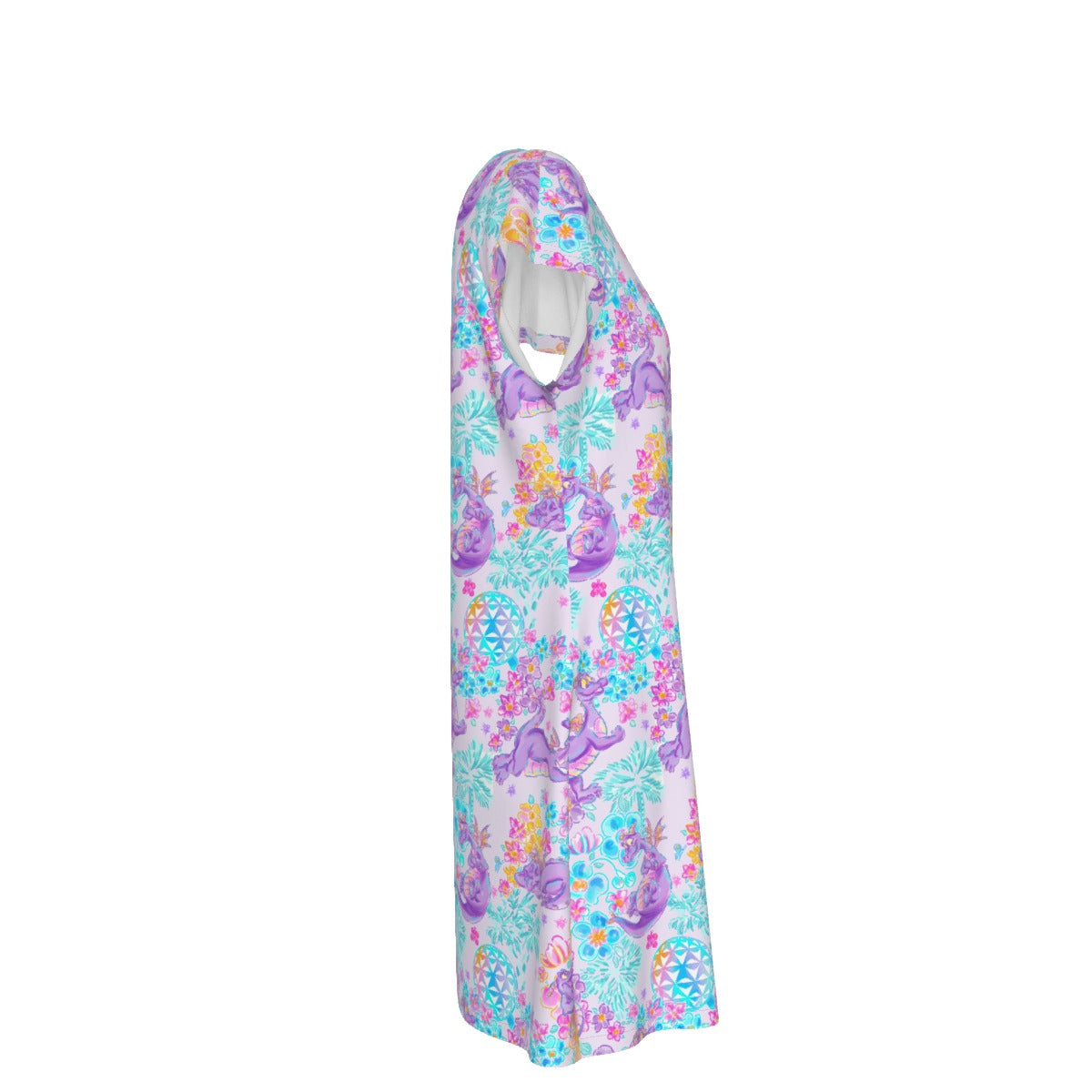 Purple Dragon Flower Power - Women's T-Shirt Dress