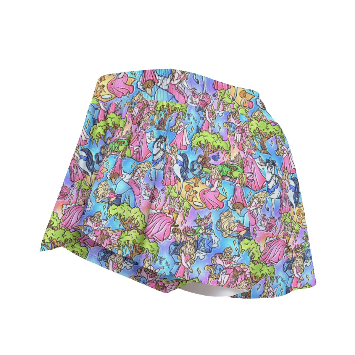 Dreaming Princess Storybook Scenes - Women's Flowy Pocket Shorts
