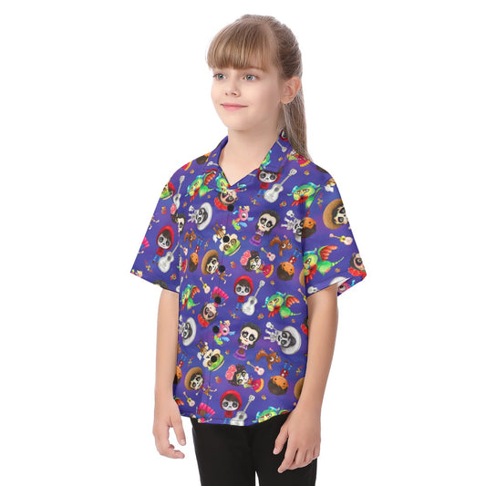 Poco Loco Día de Muertos - Kid's Hawaiian Button Up Shirt