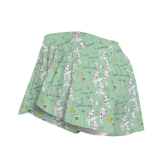 Drawing Pixie Fairy - Women's Flowy Pocket Shorts