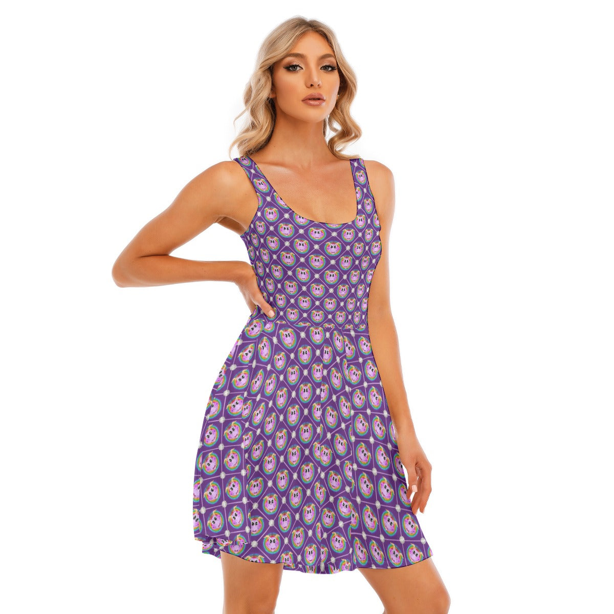 Geometric Figment - Women's Sleeveless Pocket Skater Dress