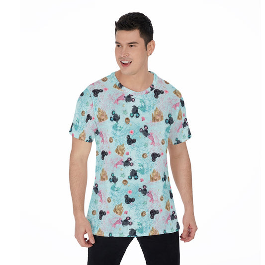 Watercolor Mermaid Mouse Ears - Men's Short Sleeve T-Shirt