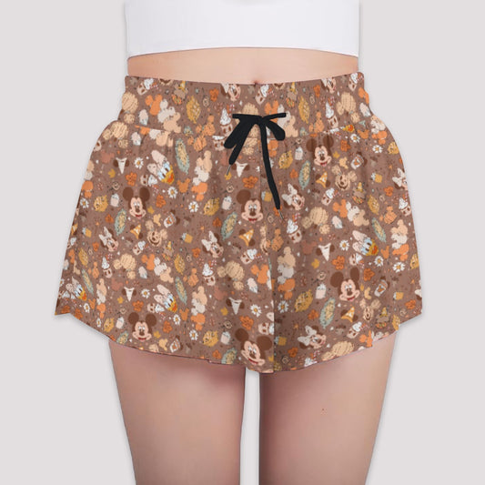 Pumpkin Spice Friends FallFall - Girls’ Flowy Pocket Shorts