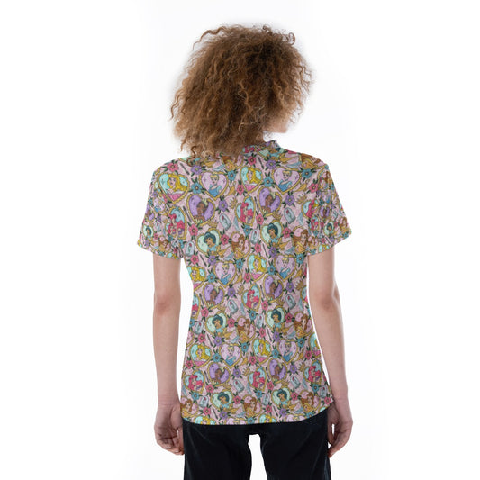 Tattoo Hearts Royal Icons - Women's Short Sleeve V-Neck T-Shirt