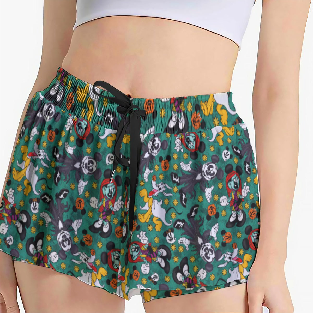 Beloved Couple as Spooky Pairp; Sally - Women's Flowy Pocket Shorts