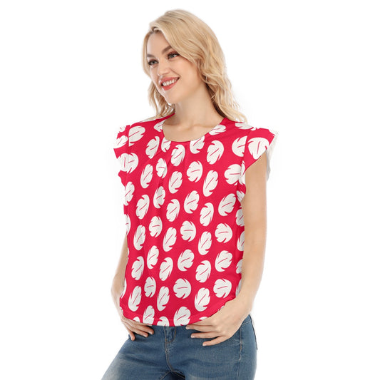 Island Leaf Print - Women’s Flutter Sleeve Top