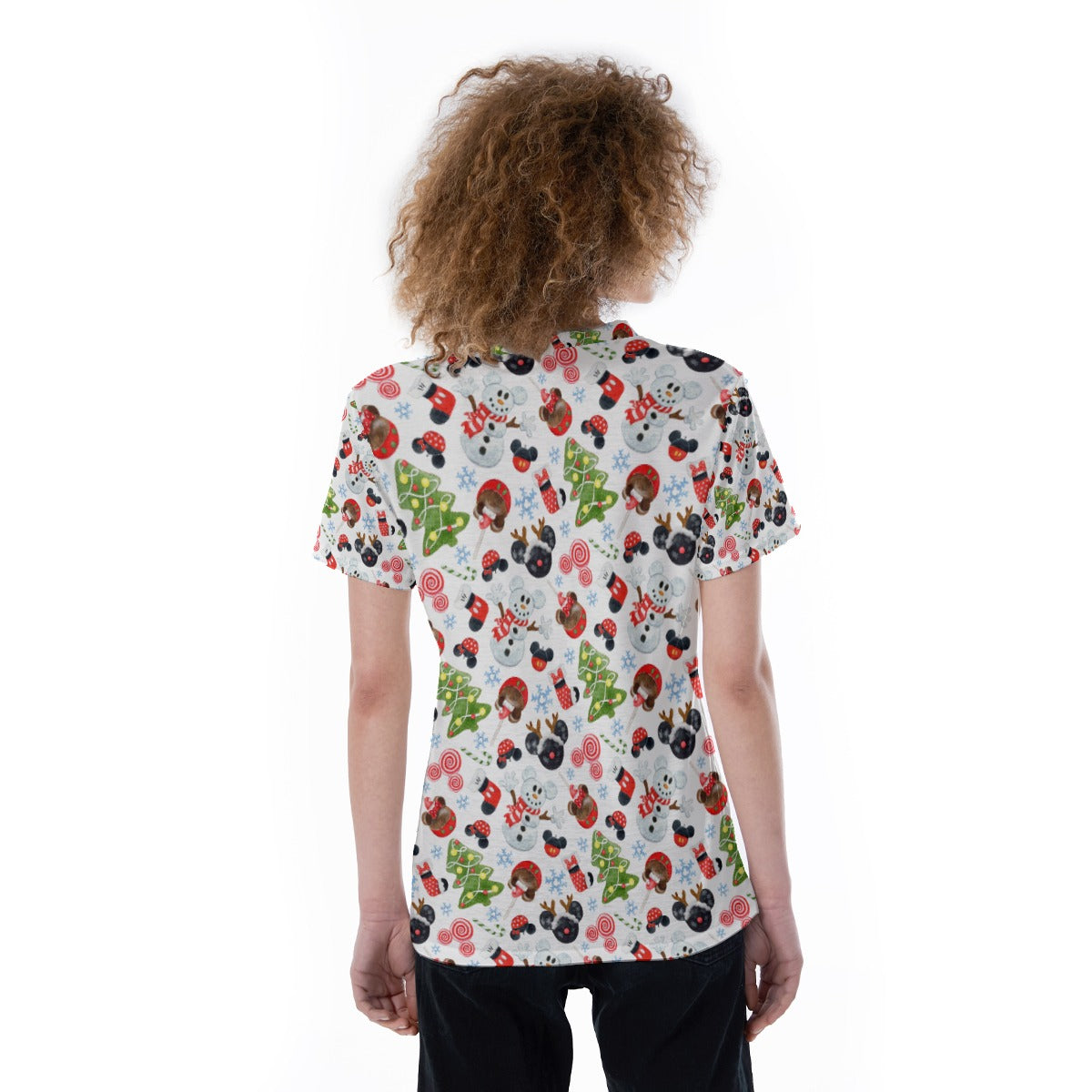 Mouse Magic Christmas - Women's Short Sleeve V-Neck T-Shirt