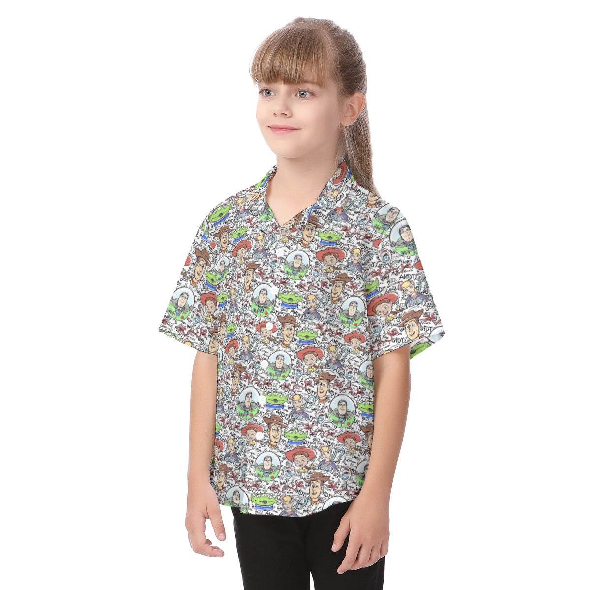 Sketch Autographs of Animated Toy Friends - Kid's Hawaiian Button Up Shirt