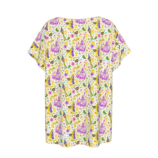 Watercolor Golden Hair Kingdom - Women’s Relaxed Fit Scoop Tee