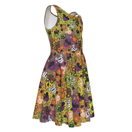 Monster Snacks Treats - Kid's Sleeveless Skater Dress