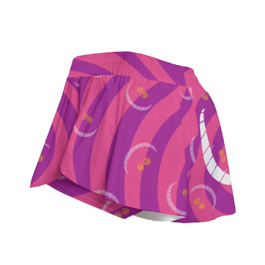 Whimsical Grinning Stripes - Women's Flowy Pocket Shorts