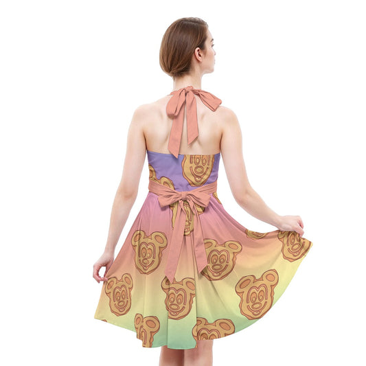 Rainbow Mouse Waffles - Women's Halter Vintage Pocket Dress