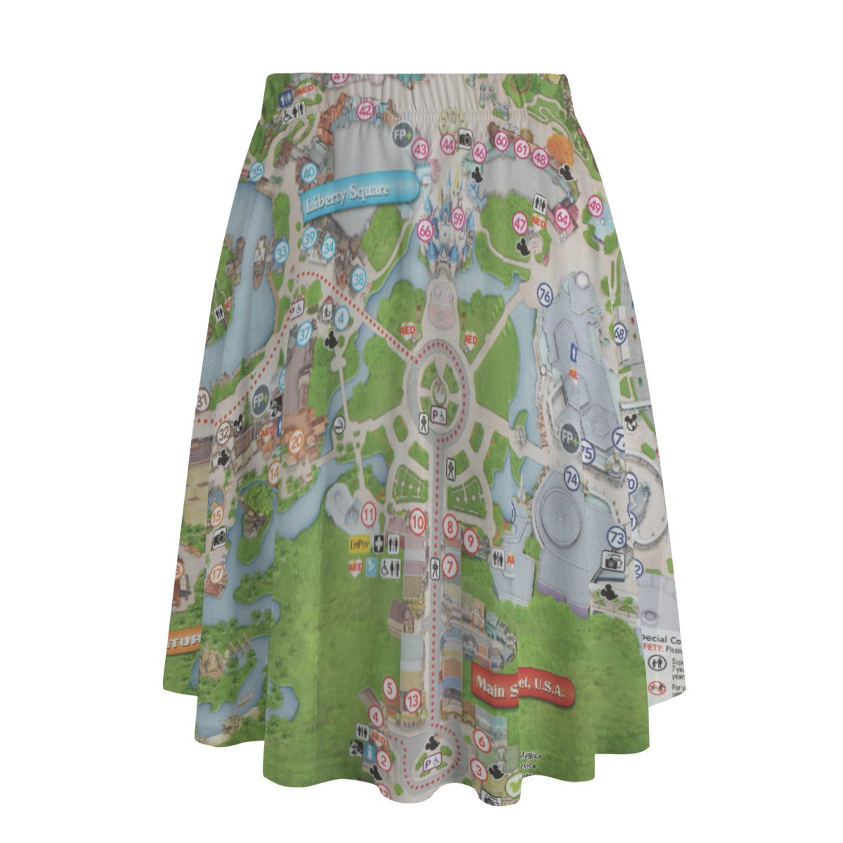 Vibrant Fantasy Park Map - Women’s Pocket Midi Skirt