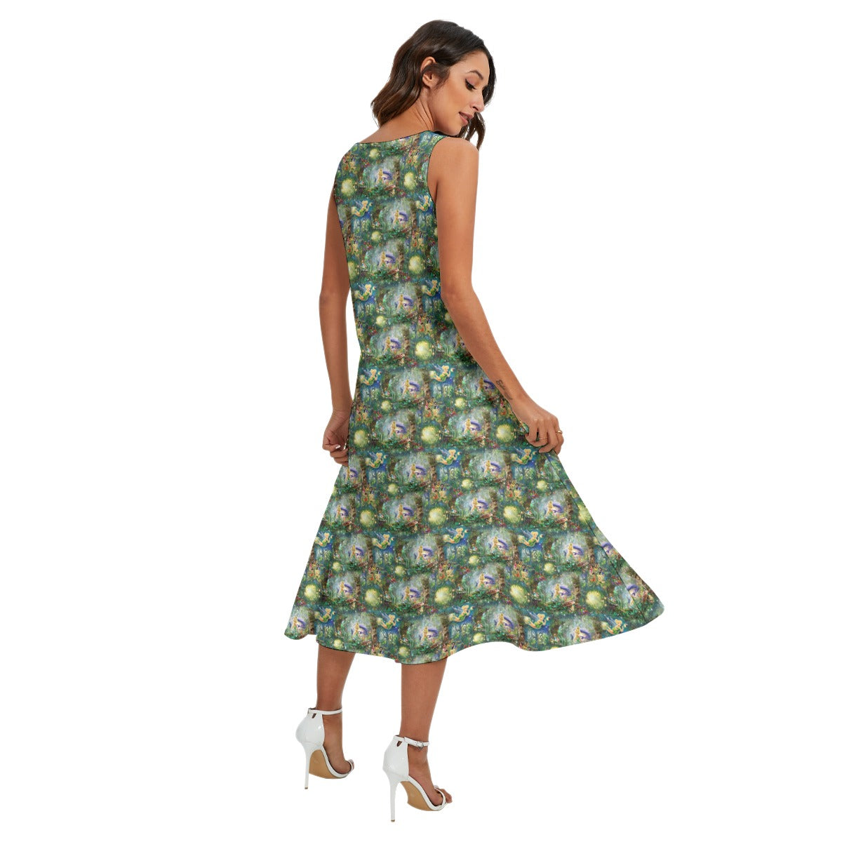 Pixie Fairy in Hollow - Women’s Diagonal Pocket Midi Dress