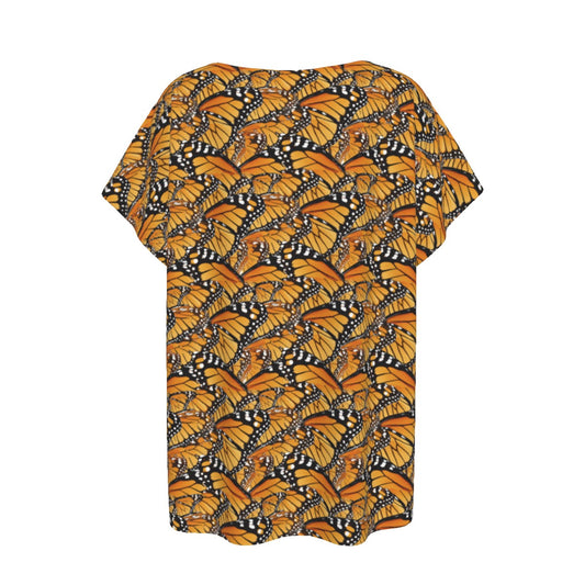 Animal Print - Monarch Butterfly - Women’s Relaxed Fit Scoop Tee