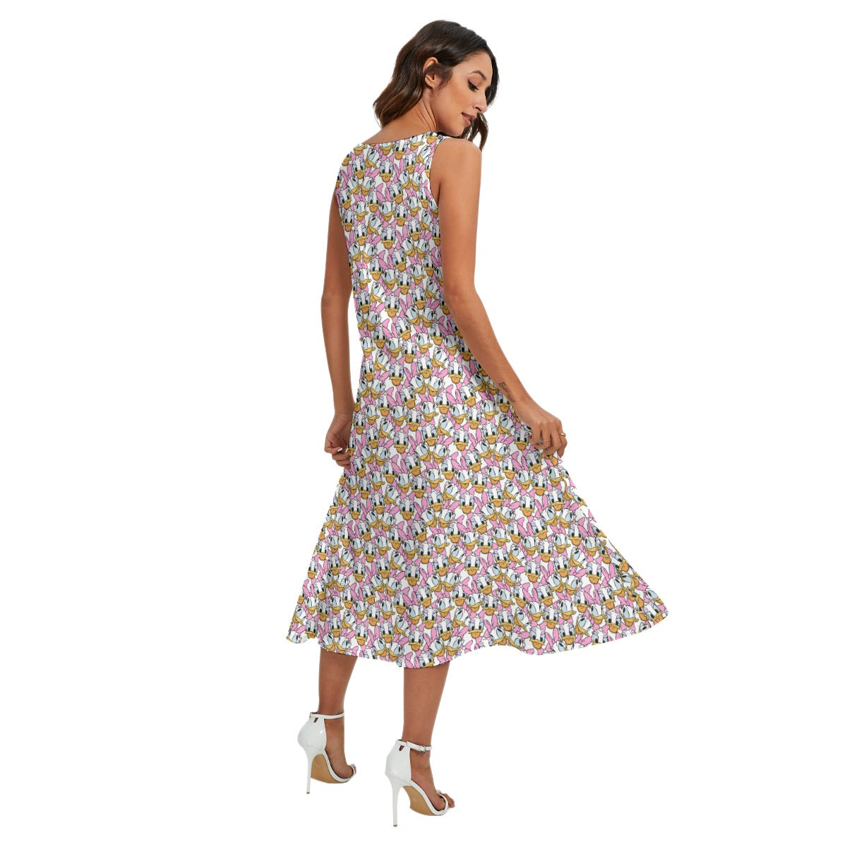 Many Faces of Sassy Duck - Women’s Diagonal Pocket Midi Dress