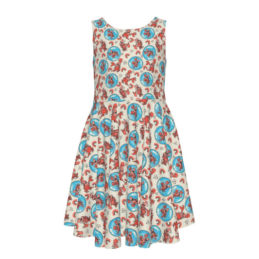 Joyful Crab by the Sea - Kid's Sleeveless Skater Dress