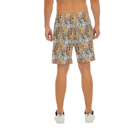 Sketched Hundred Acre Crew - Men’s Pocket Beach Shorts