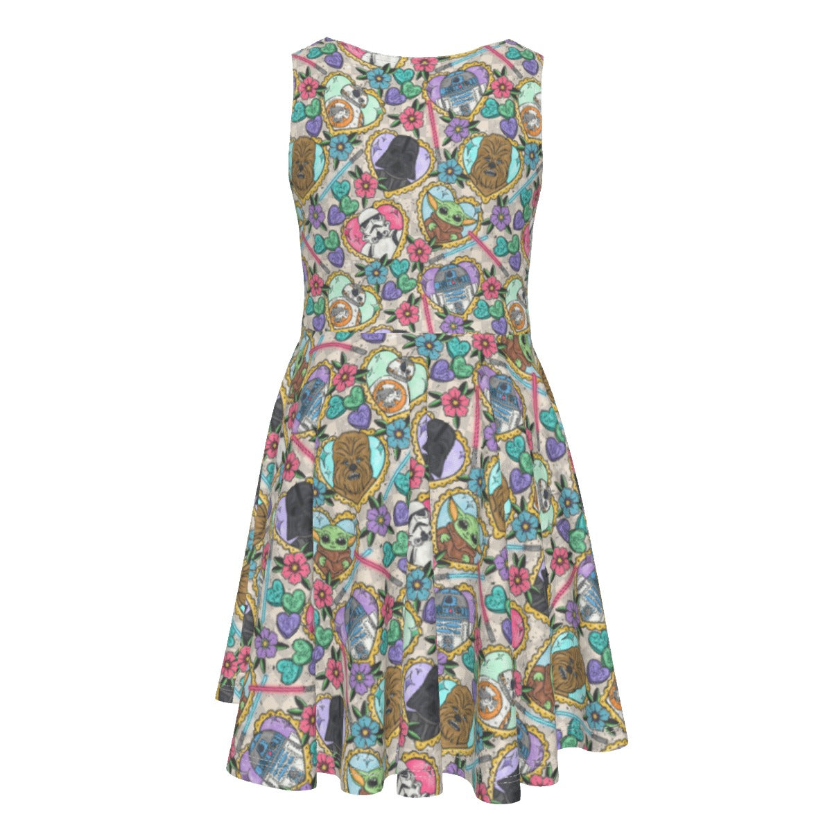 Tattoo Hearts Galactic Legends - Kid's Sleeveless Skater Dress
